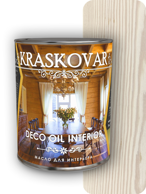 Масло для интерьера Kraskovar Deco Oil Interior Белоснежный (150 мл)