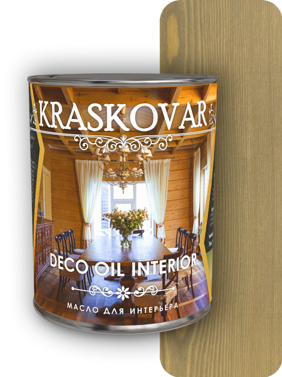 Масло для интерьера Kraskovar Deco Oil Interior Серый (0.75 л)