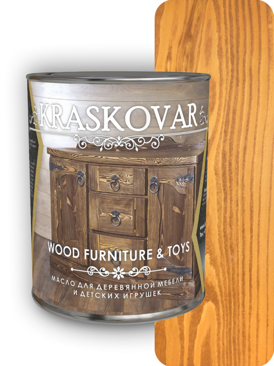 Масло Kraskovar Wood Furniture & Toys для мебели и детских игрушек Дуб (0.75 л)